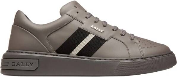 Bally Leren Sneakers Gray Heren