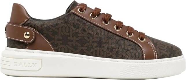 Bally Logo Leren Sneakers Brown Dames