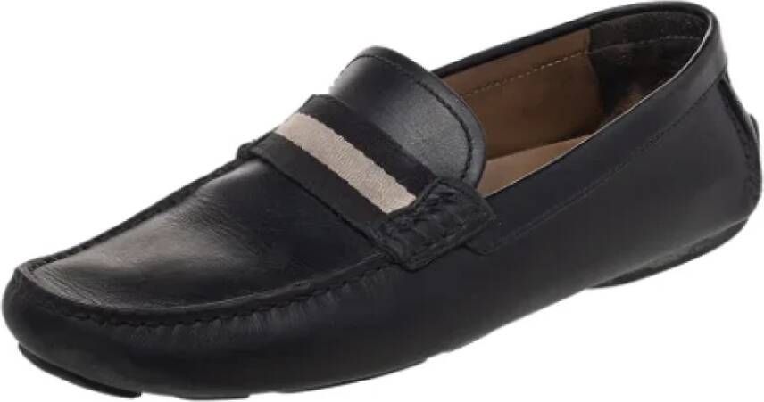 Bally Pre-owned Leather flats Black Dames