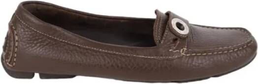 Bally Pre-owned Leather flats Brown Dames