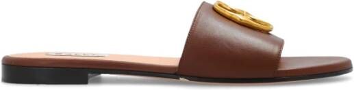 Bally Slippers met logo Brown Dames