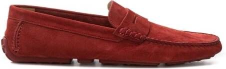 Bally Stijlvolle Leren Loafer in Bordeaux Red Heren