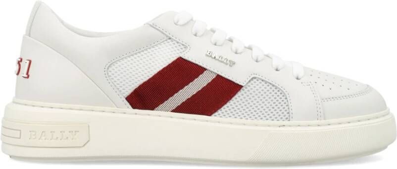 Bally Witte Sneakers Regular Fit Geschikt voor Alle Temperaturen 100% Leer White Heren