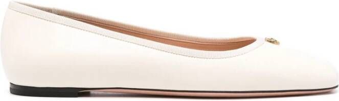 Bally Vierkante Neus Leren Instappers Beige Dames