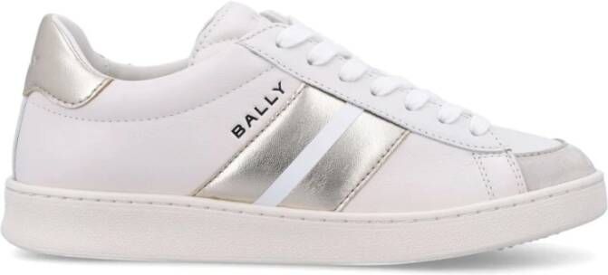 Bally Witte Leren Sneakers met Logodetails White Dames