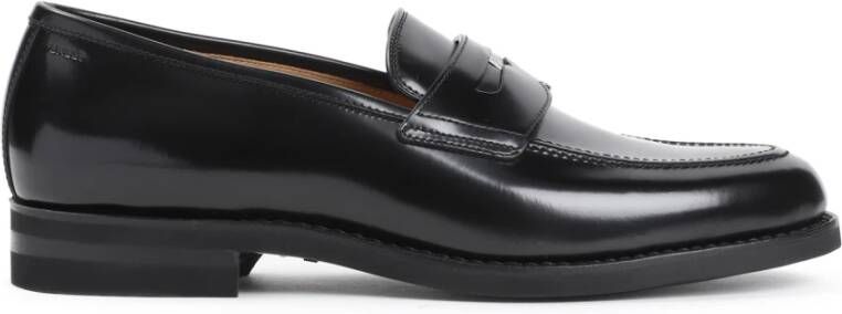 Bally Zwarte Leren Loafers Black Heren