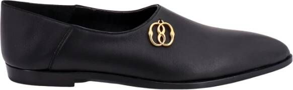 Bally Zwarte Leren Loafers met Puntige Neus Blue Dames