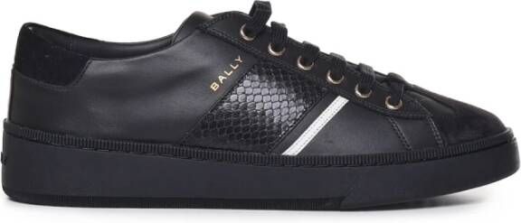 Bally Zwarte Leren Sneakers Black Heren