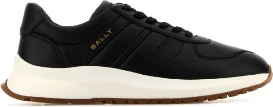 Bally Zwarte Leren Sneakers Black Heren