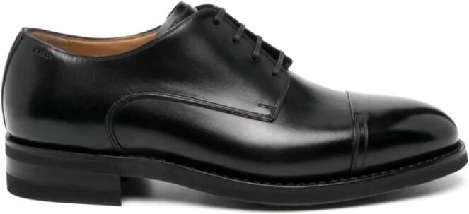 Bally Zwarte Panelled Veterschoenen van Leer Black Heren