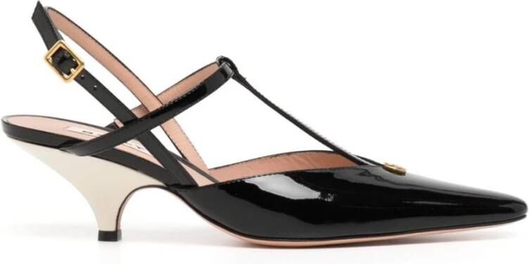 Bally Zwarte Patentleren Slingback Hakken Black Dames