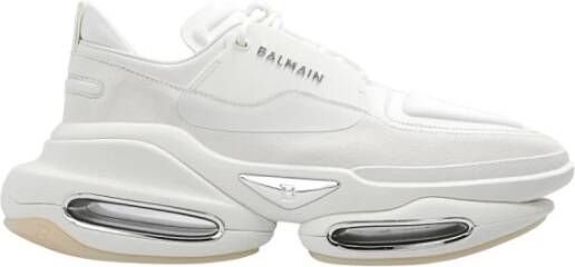 Balmain B-Bold lage sneakers van neopreen en suède White Heren