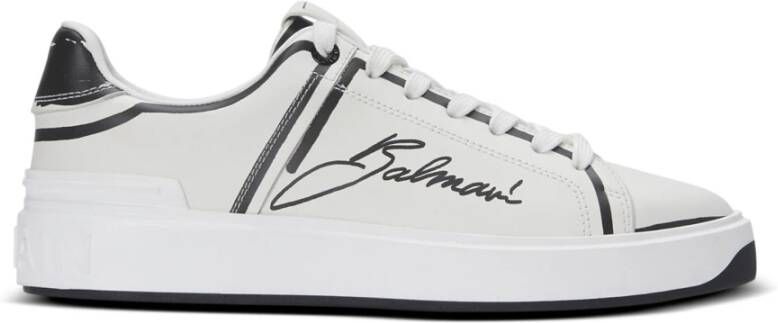 Balmain B-Court bedrukte kalfsleren sneakers White Heren