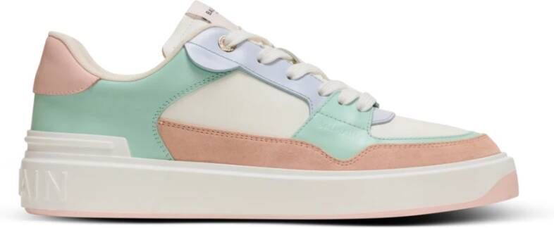 Balmain B-Court Flip trainers in kalfsleer en suède Multicolor Dames