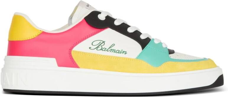 Balmain B-Court Flip trainers in kalfsleer Multicolor Heren