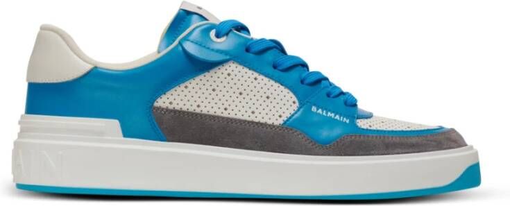 Balmain B-Court Flip trainers van kalfsleer en suède Multicolor Heren