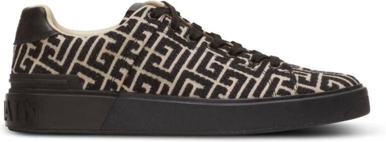 Balmain B-Court trainers met jacquard monogram Black Heren