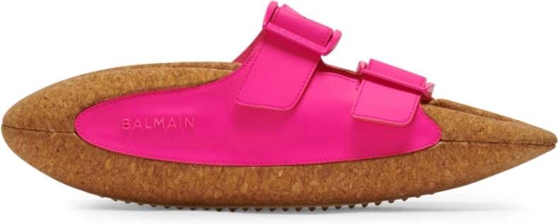 Balmain B-It leather mules rubber and cork Roze Dames