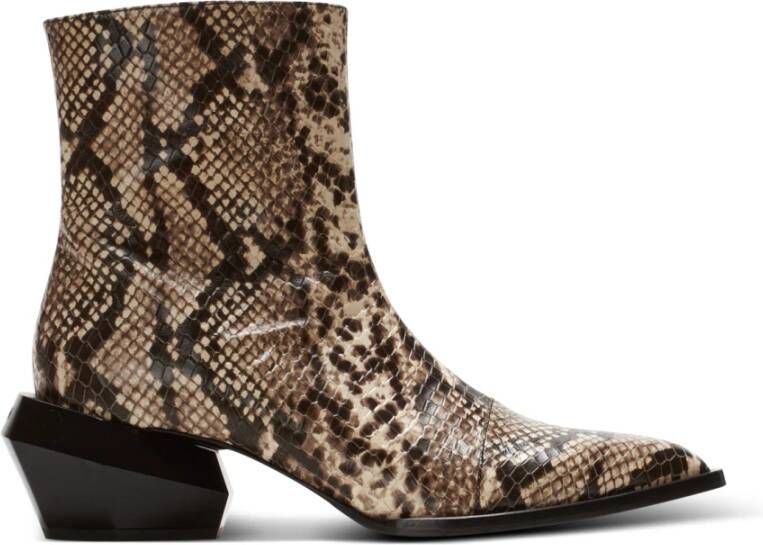 Balmain Billy slangenprint leren enkellaarzen Brown Heren