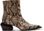 Balmain Billy slangenprint leren enkellaarzen Brown Heren - Thumbnail 1