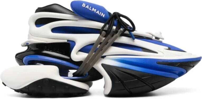 Balmain Blauw Witte Sneakers 3D Ontwerp Multicolor Heren