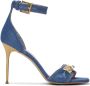 Balmain Blauwe Denim Enkel Jeans met Gouden Detail Blue Dames - Thumbnail 1