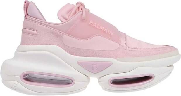 Balmain Chunky Leren Sneakers Pink Dames