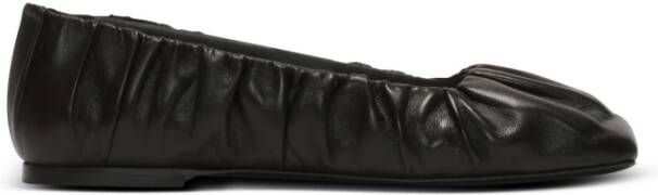 Balmain Eden ballet flats in gerimpeld lamsvacht Black Dames