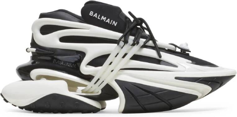 Balmain Eenhoorntrainers in tweekleurig neopreen en leer Black Dames