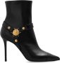 Balmain Zwarte Enkellaarzen met Leeuwenmunt Hardware Black Dames - Thumbnail 12