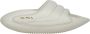 Balmain Gevoerde Leren Slides met Plateau White Dames - Thumbnail 1