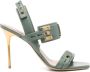 Balmain Groene leren sandalen met 2 banden Green Dames - Thumbnail 1