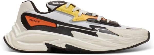 Balmain Hardloop-Roe leer en nylon sneakers Multicolor Heren