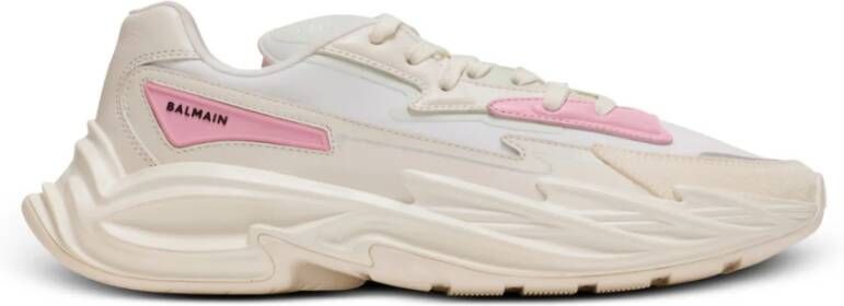 Balmain Hardloop-Roe leer en nylon trainers White Dames