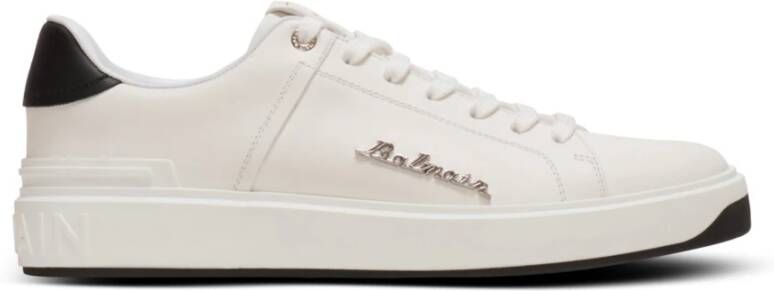 Balmain Kalfsleren B-Court trainers met logo White Heren