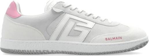 Balmain Zwaan trainers in kalfsleer en suède White Dames