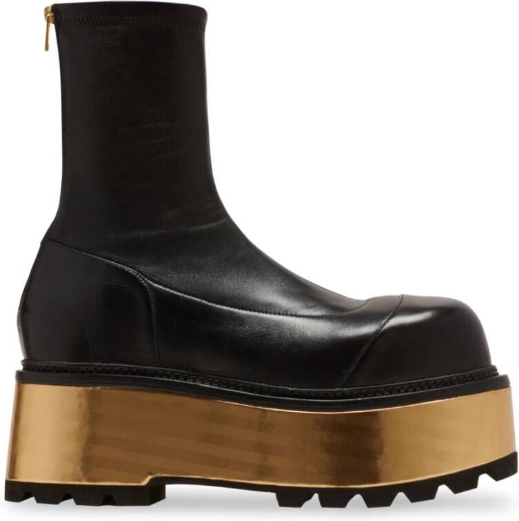 Balmain Leather platform boots Zwart Dames