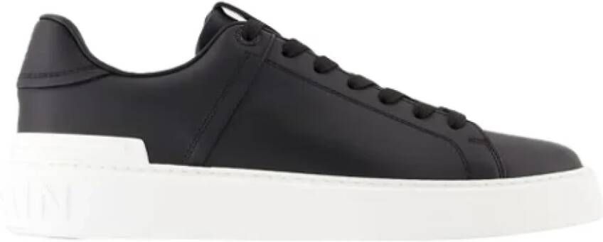 Balmain Leather sneakers Black Heren