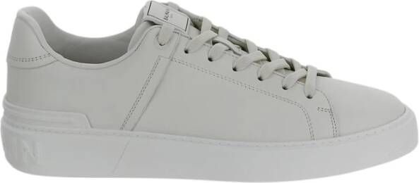 Balmain Leren Court Sneaker White Heren