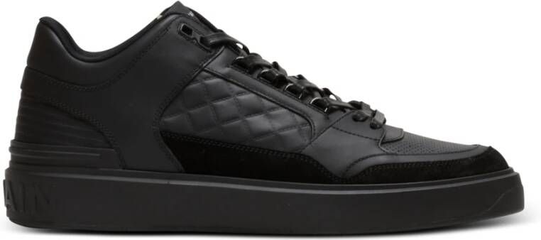 Balmain B Court sneaker van leer met details van suède