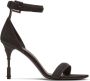 Balmain Moneta leather sandals with micro beads Black Dames - Thumbnail 1