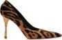 Balmain Moneta leopard print leather stilettos Bruin Dames - Thumbnail 1
