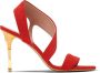 Balmain Moneta Suède Sandalen Red Dames - Thumbnail 1