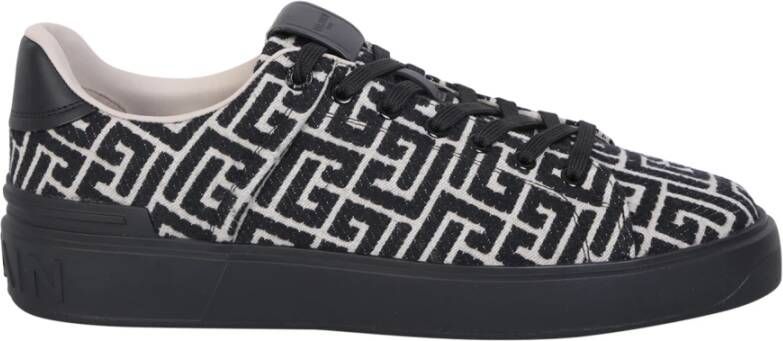 Balmain Monogram Low Top Sneakers voor Heren Black Heren