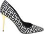 Balmain Monogram Stof Puntige Pumps Zwart Wit Black Dames - Thumbnail 1