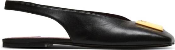 Balmain Platte Eden slingbacks in lamsleer Black Dames