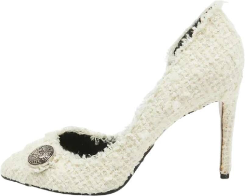 Balmain Pre-owned Fabric heels White Dames