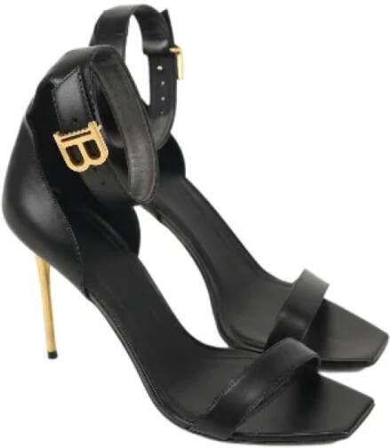 Balmain Pre-owned Leather sandals Black Dames