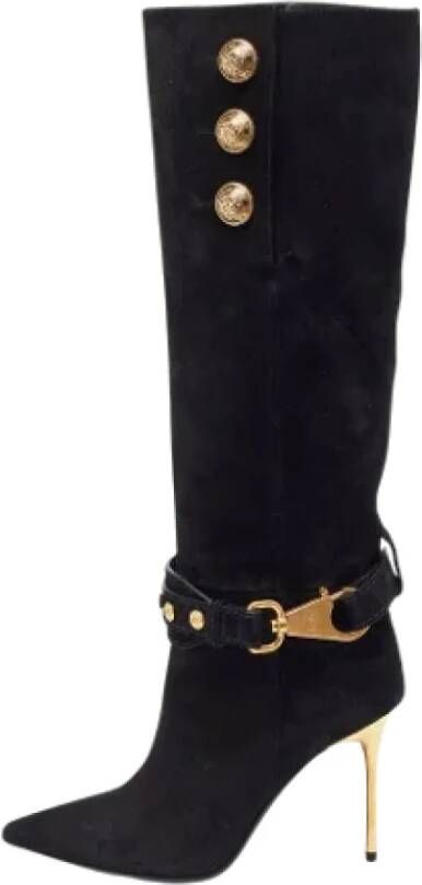 Balmain Pre-owned Suede boots Black Dames