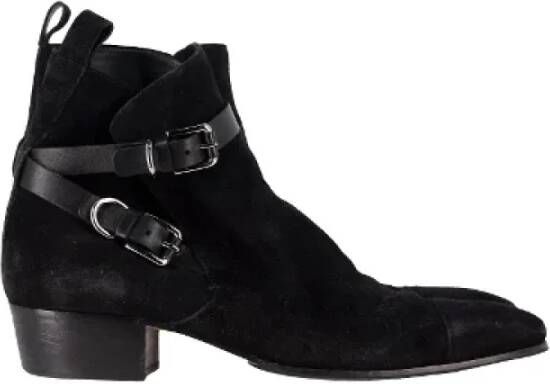 Balmain Pre-owned Suede boots Black Heren